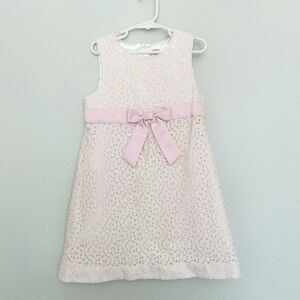 Vintage Gymboree 2003 Sweet as Sugar Pink Lace Bow Easter Spring Dress Size 7